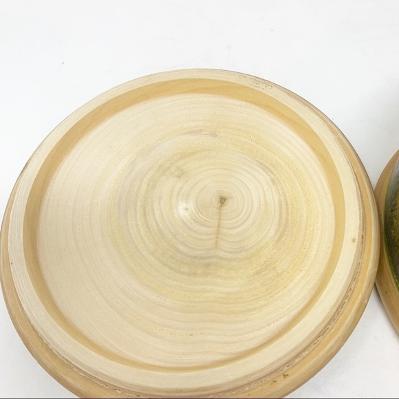 Vintage Round Wooden Trinket Hand Painted Windmill - Picture 9 of 11